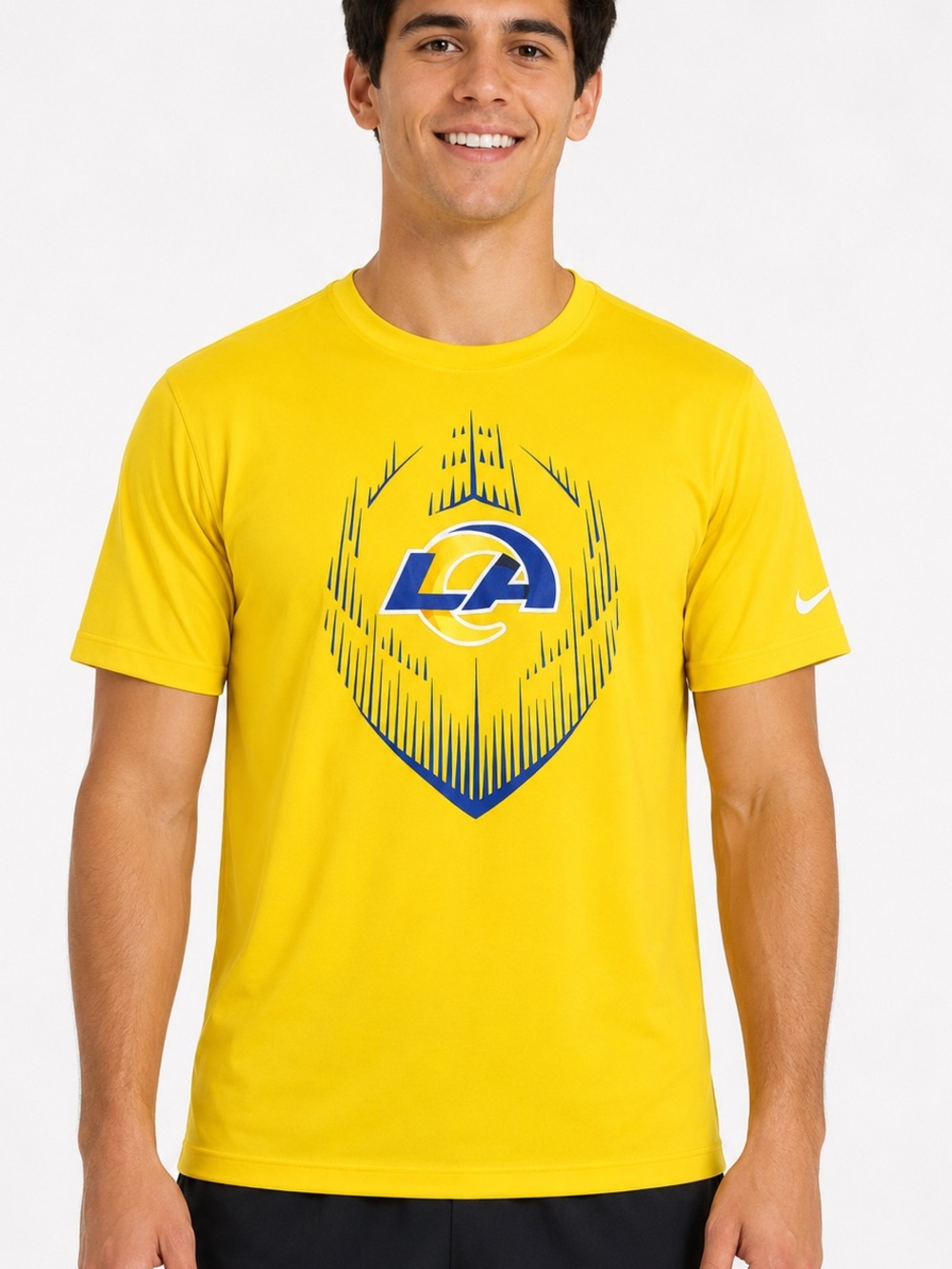 Nike Los Angeles Rams Dri-FIT Graphic Tee Shirt Yellow Men’s Large NFL Football